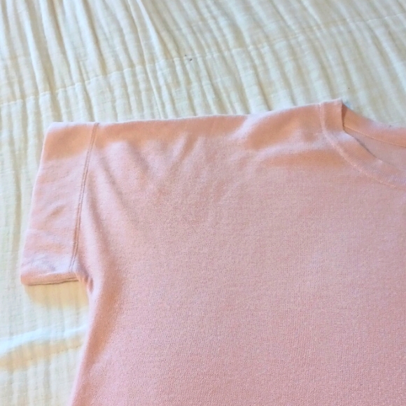 Philosophy sz M, cotten blend, short sleeve, pink sweater. - Picture 6 of 8